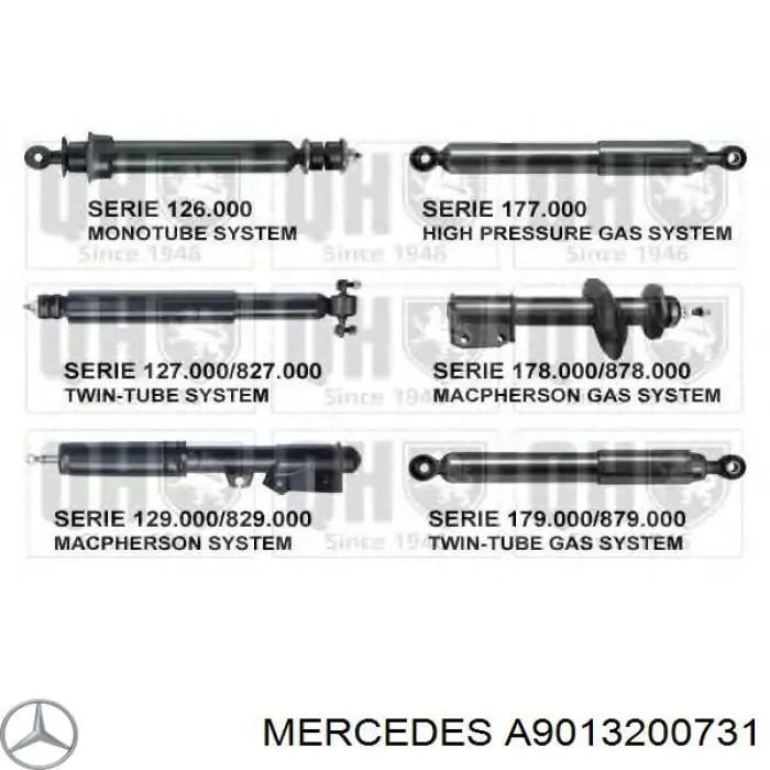Стойка амортизатора задняя Mercedes A9013200731 цена, от 20.71 USD