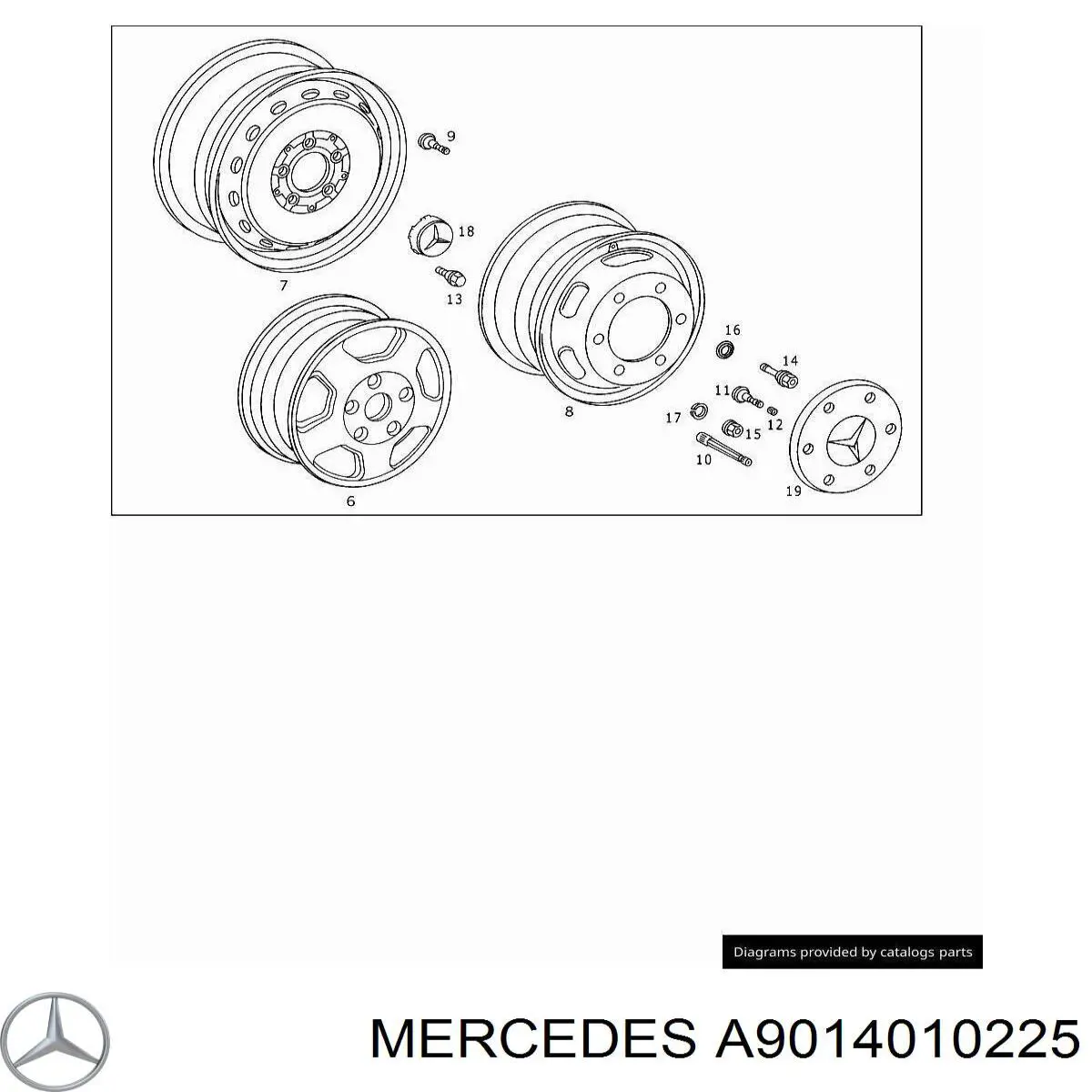 A9014010225 Mercedes coberta de disco de roda