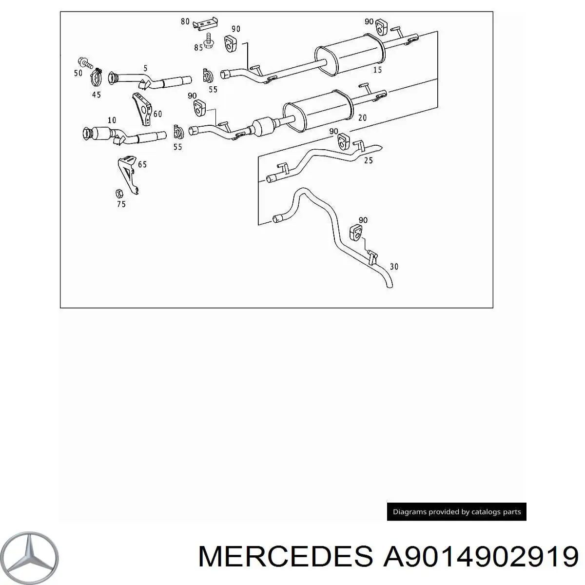 Глушитель, средняя и задняя часть на Mercedes Sprinter (904)