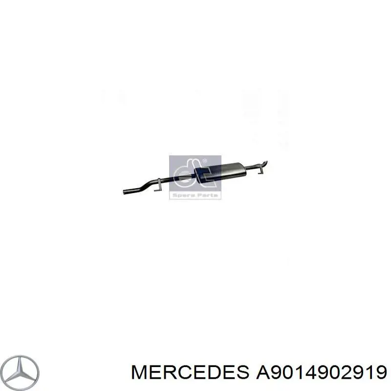 A9014902919 Mercedes Глушитель, центральная и задняя часть