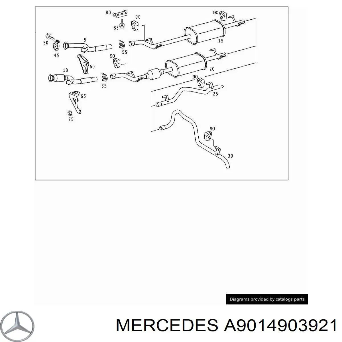 Глушитель, задняя часть A9014903921 Mercedes