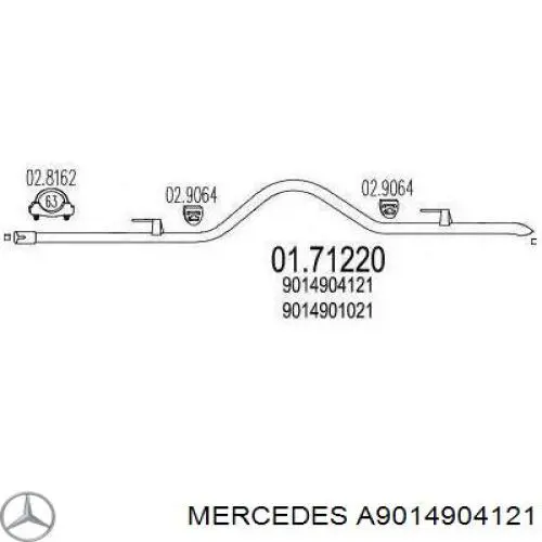 Глушитель, задняя часть Mercedes A9014904121