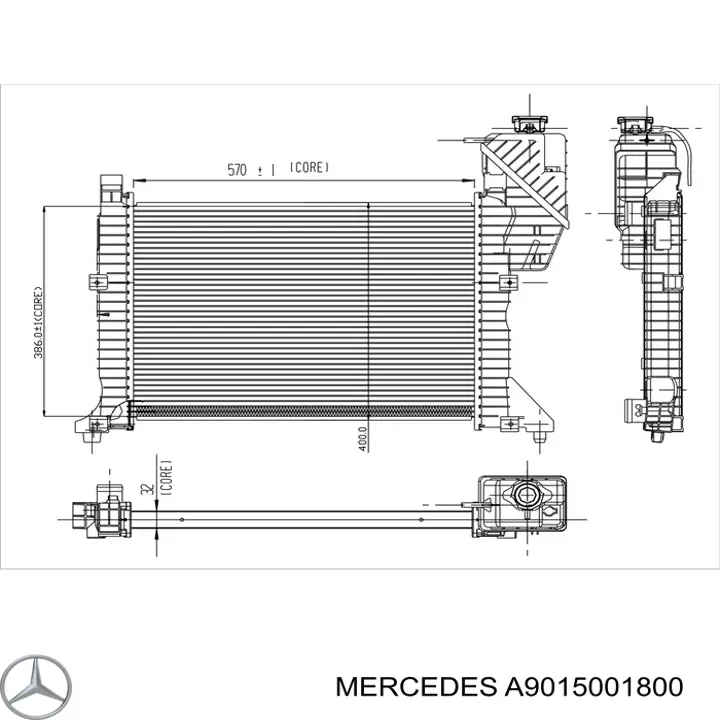 A9015001800 Mercedes Радиатор основной