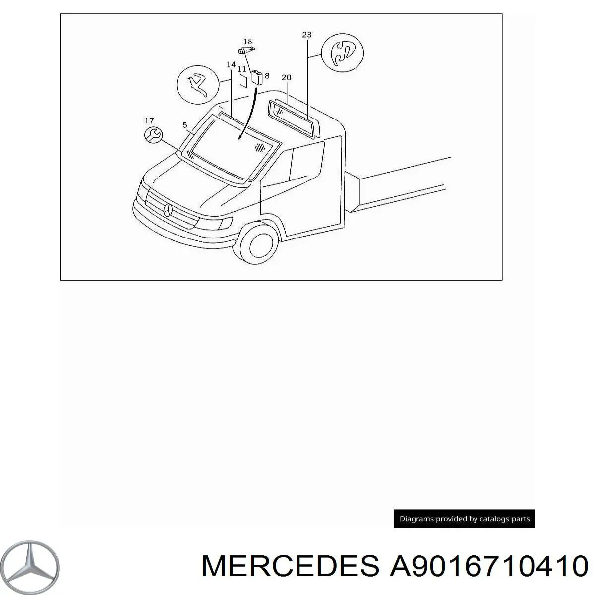 A9016710410 Mercedes Автостекло