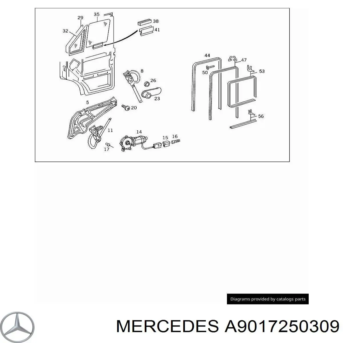 A9017250309 Mercedes Стекло-форточка двери, передней, левой