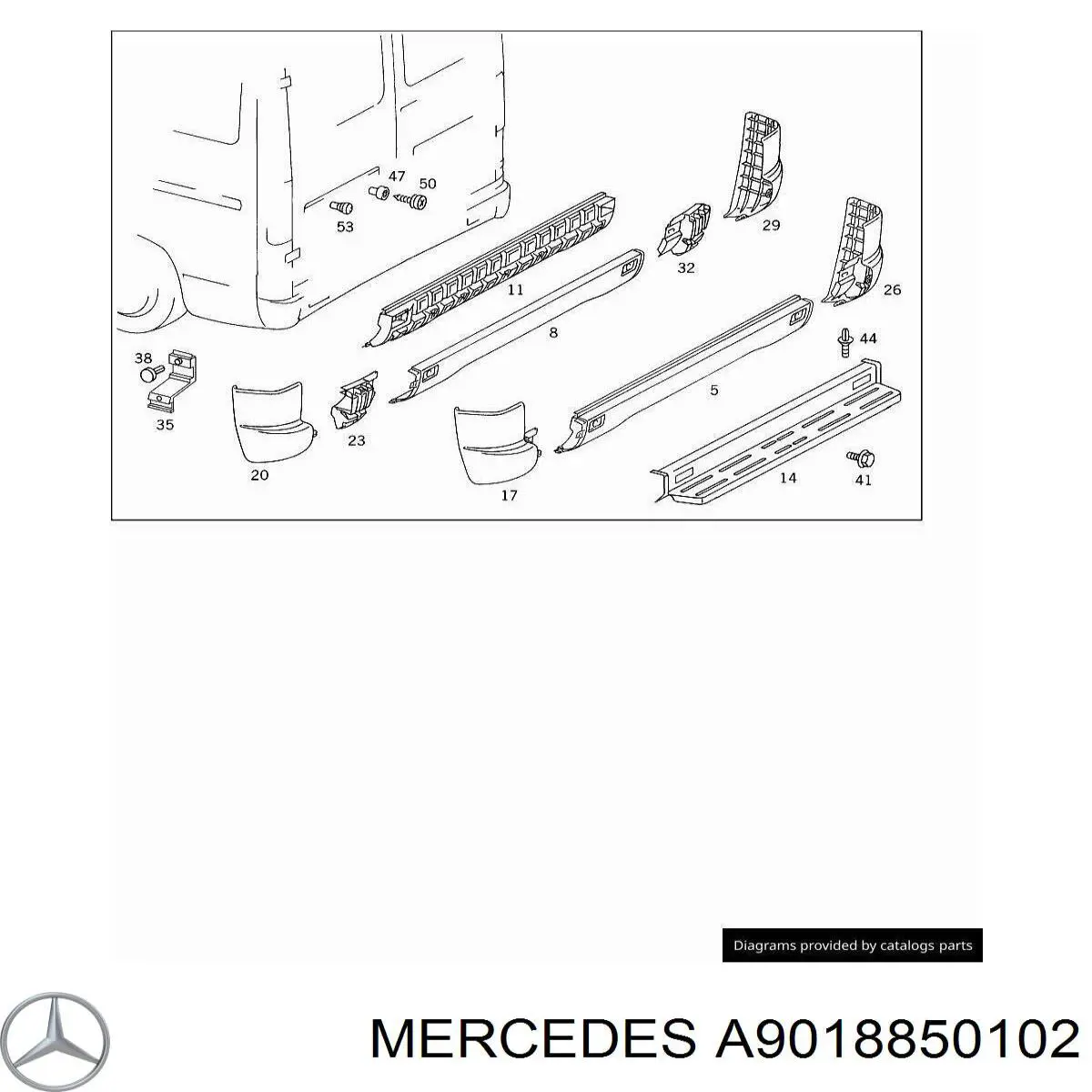 Задний бампер A9018850102 Mercedes
