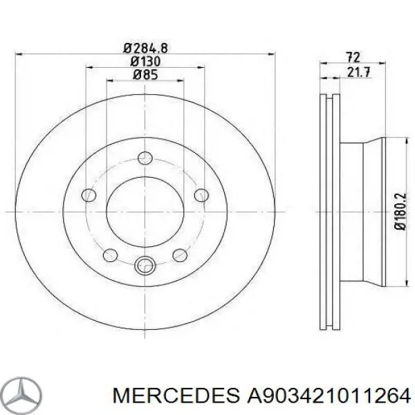 Купить A903421011264 Mercedes Ротор тормозной