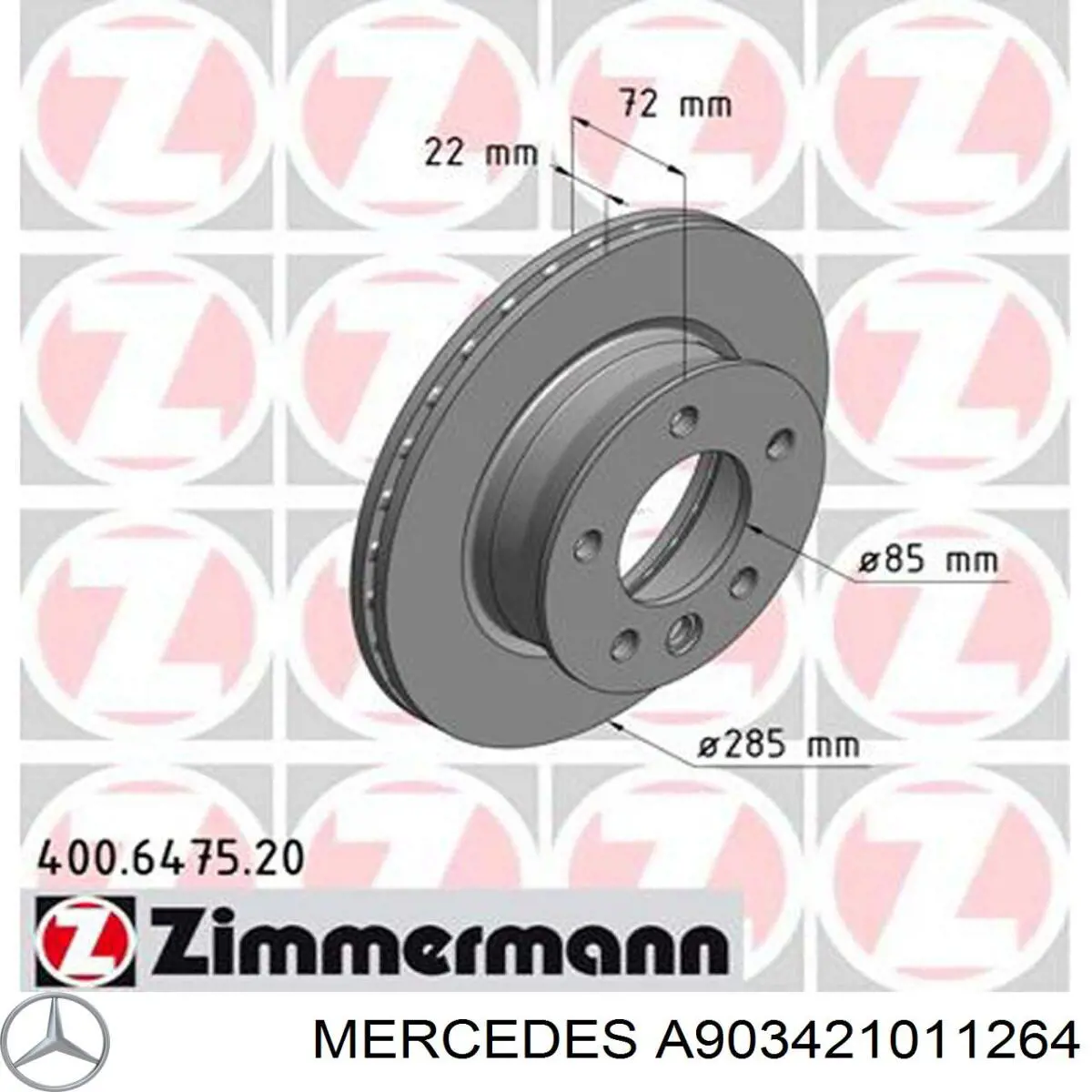 Тормоз дисковый передний Mercedes A903421011264 цена, от 43.56 USD