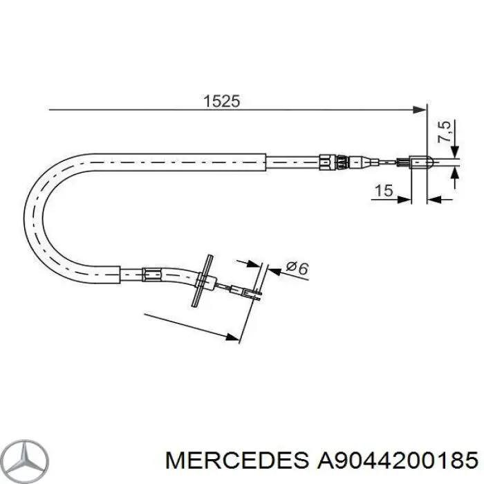 Трос ручника A9044200185 Mercedes