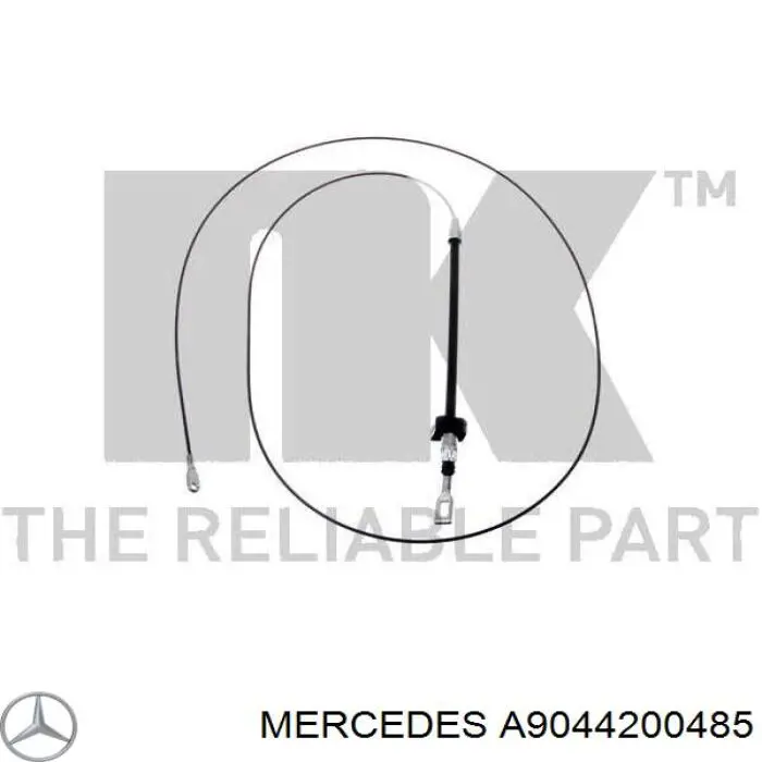 Трос ручного тормоза передний Mercedes A9044200485