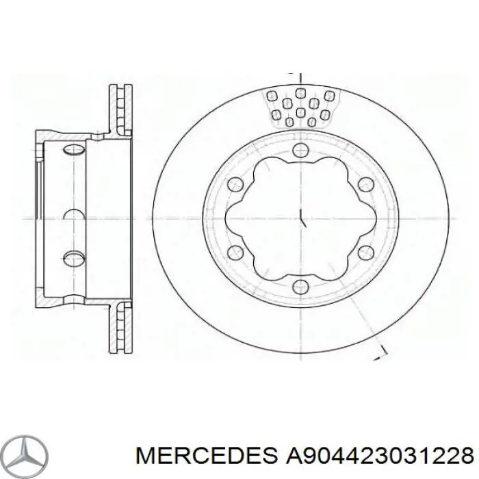 A904423031228 Mercedes диск тормозной задний