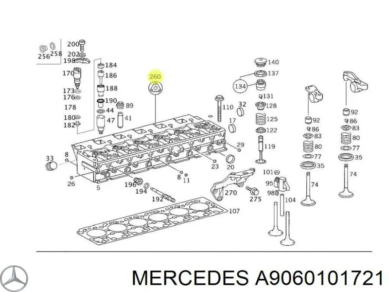 A9060108821 Mercedes комплект прокладок двигателя верхний