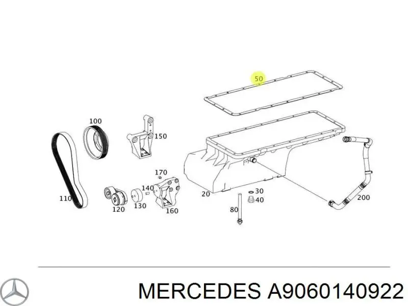 A9060140922 Mercedes прокладка поддона картера двигателя