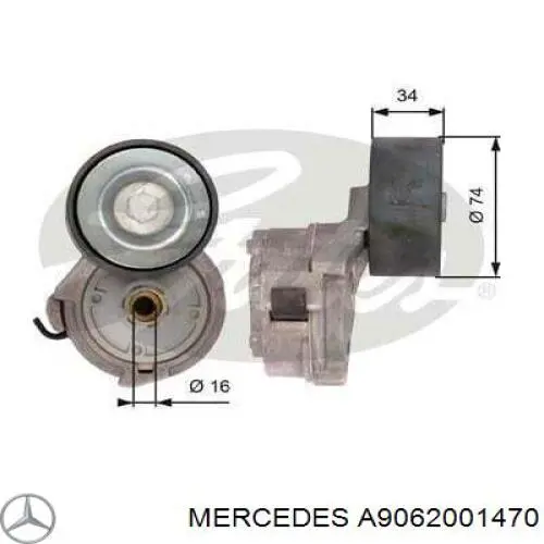 Натяжитель приводного ремня A9062001470 Mercedes