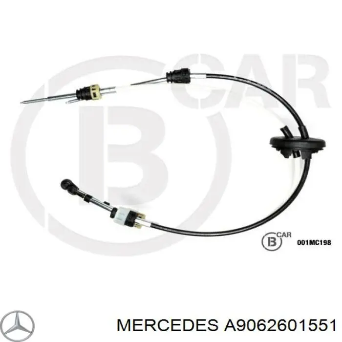 Трос переключения передач сдвоенный Mercedes A9062601551