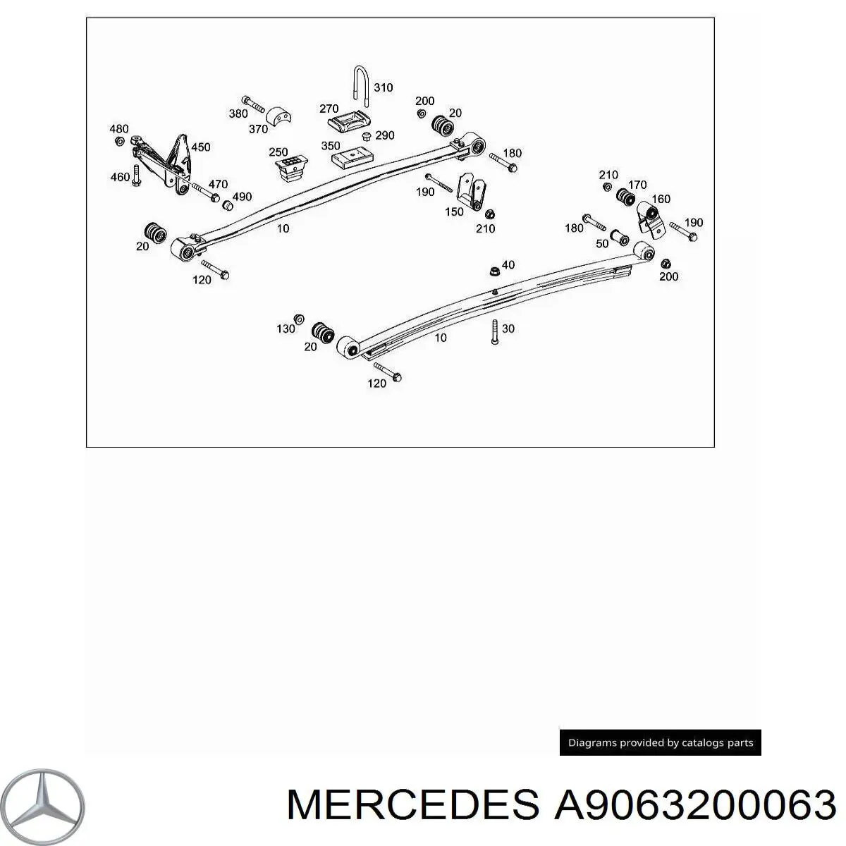 Серьга задней рессоры Mercedes A9063200063