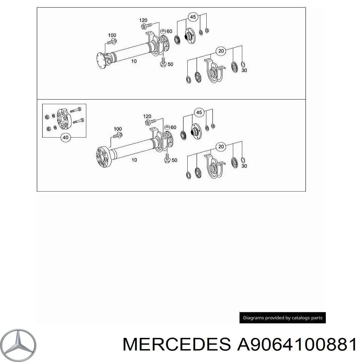 Подвесной подшипник карданного вала A9064100881 Mercedes