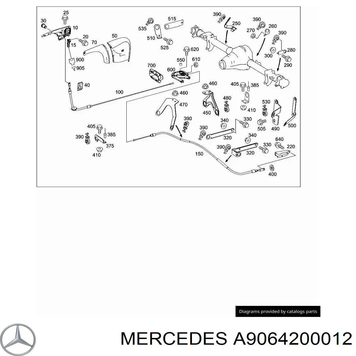 9064200212 Mercedes рычаг ручного тормоза