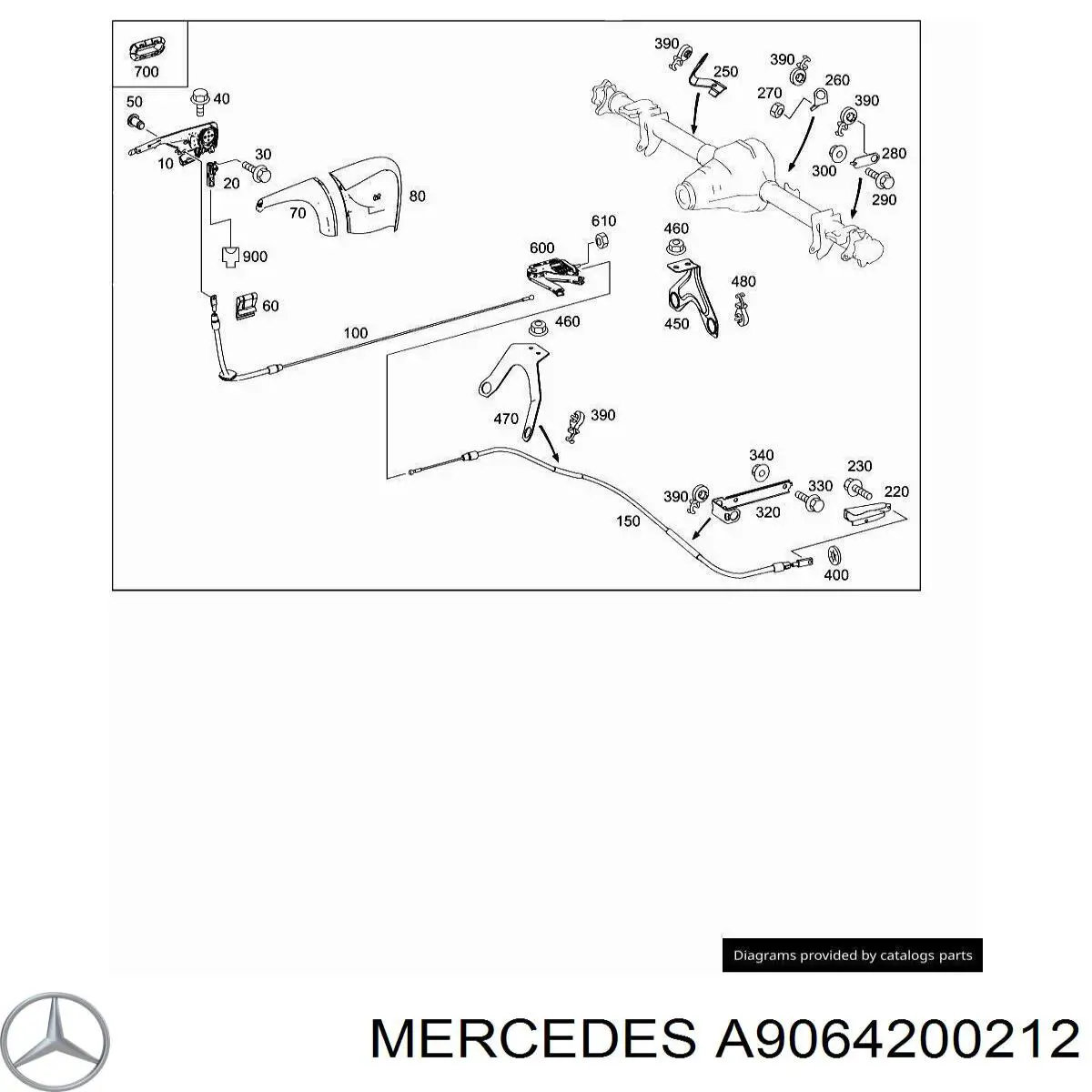 A9064200212 Mercedes рычаг ручного тормоза