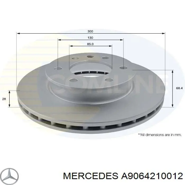 Тормоз дисковый передний Mercedes A9064210012 цена, от 25.34 USD