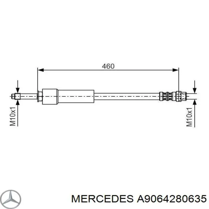 A9064280635 Mercedes шланг тормозной передний