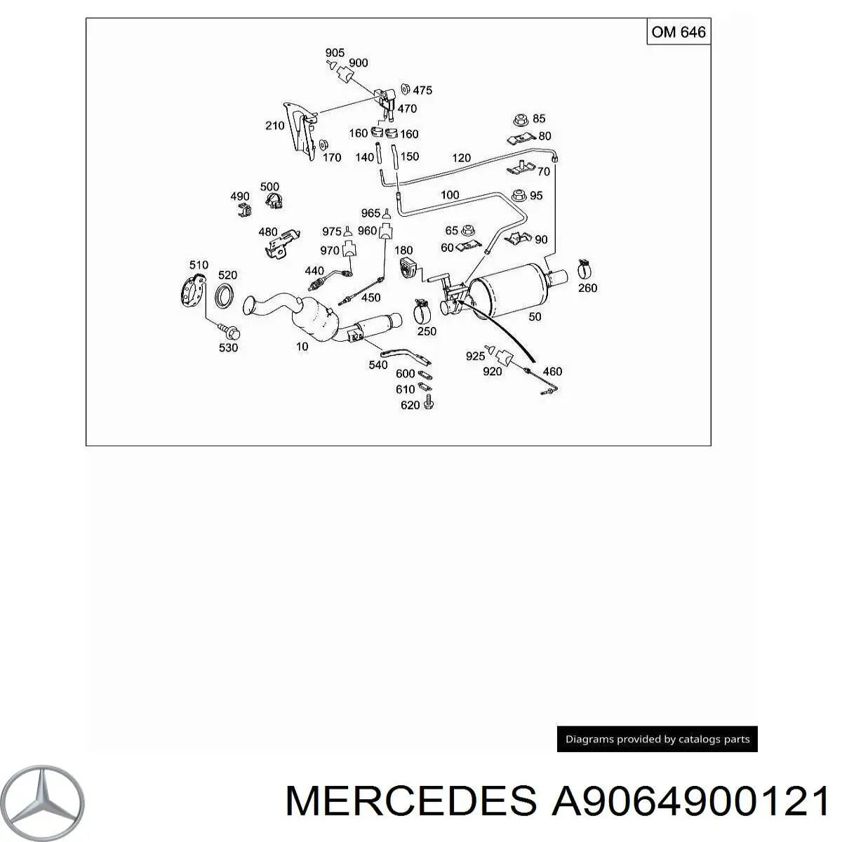A9064900121 Mercedes глушитель, задняя часть