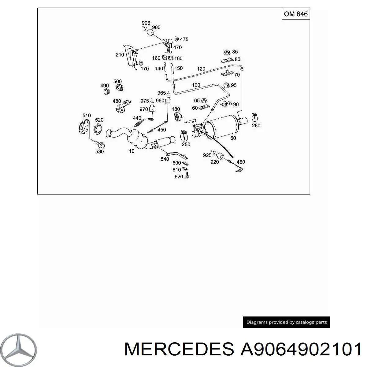 A9064902101 Mercedes глушитель, центральная часть