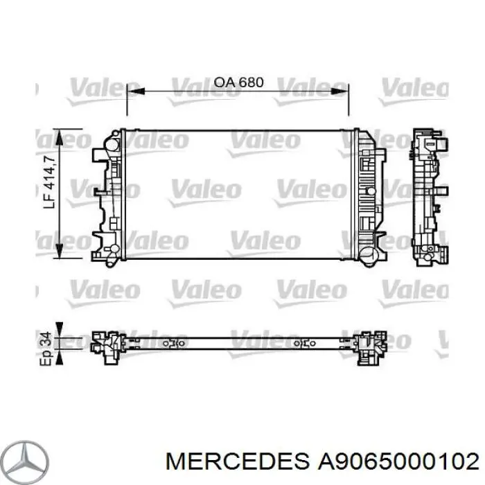 A9065000102 Mercedes радиатор