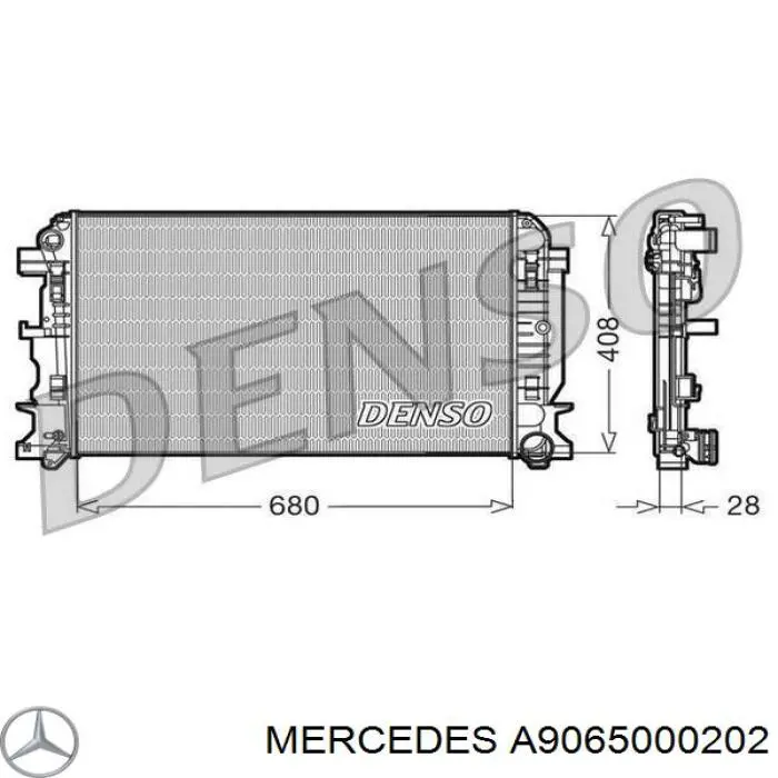 Радиатор A9065000202 Mercedes