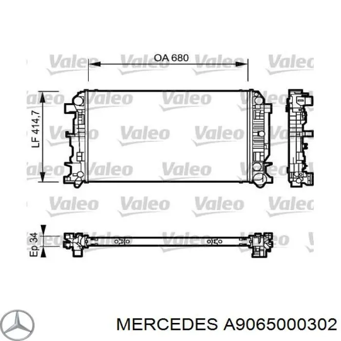 A9065000302 Mercedes радиатор
