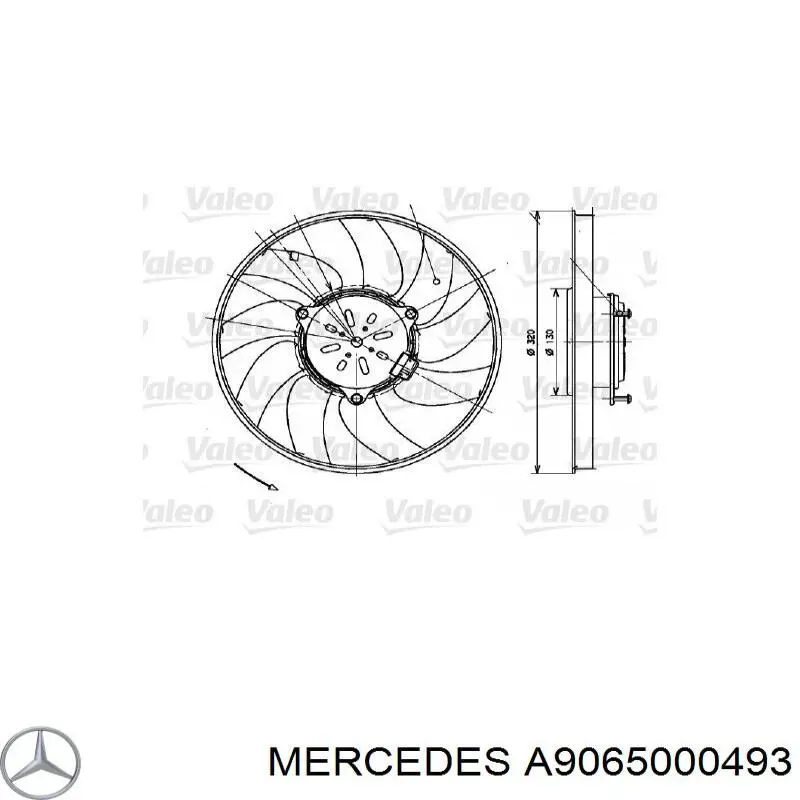 Купить A9065000493 Mercedes Крыльчатка радиатора охлаждения