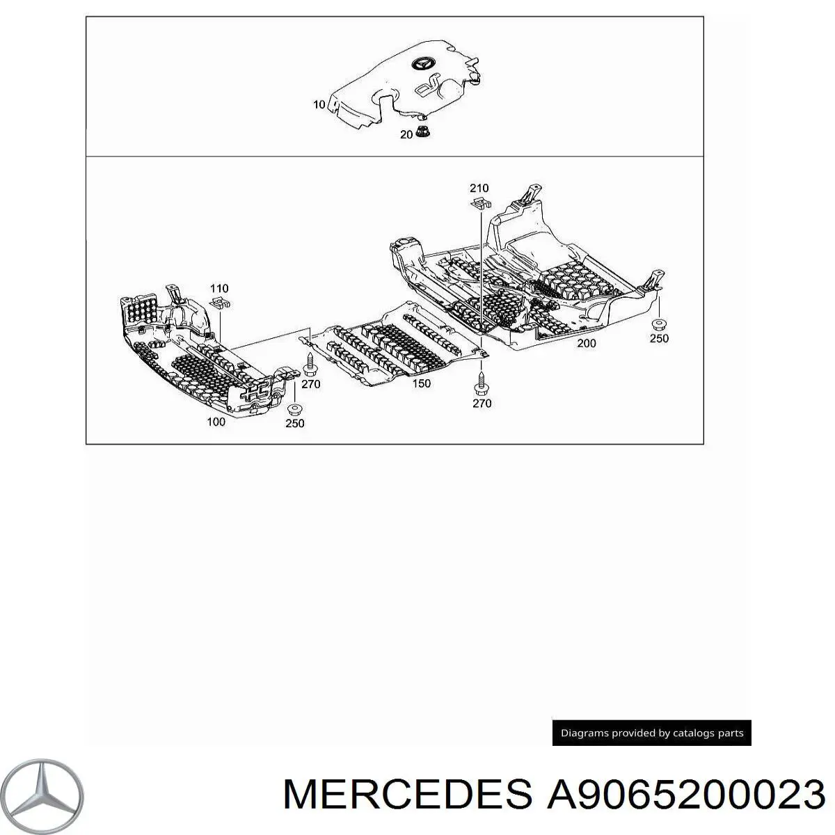 A9065200023 Mercedes защита двигателя передняя
