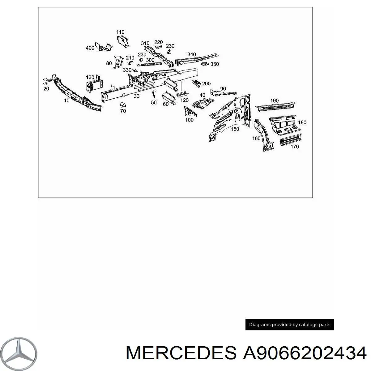 Longarina de chassi dianteira esquerda para Mercedes Sprinter (906)