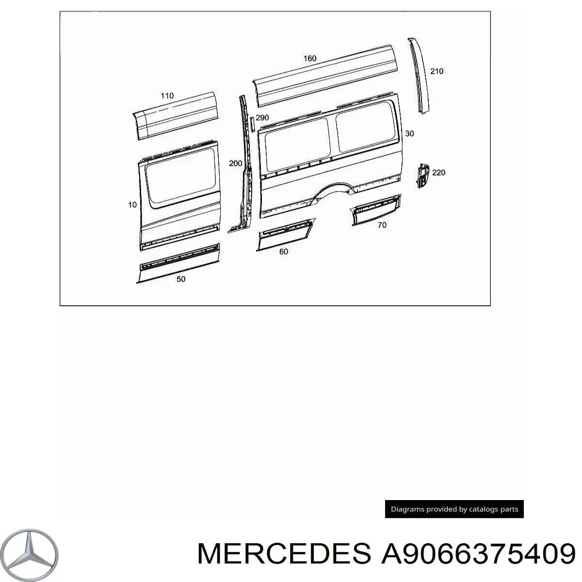 A9066375409 Mercedes parte de reparação de arco do pára-lama traseiro esquerdo