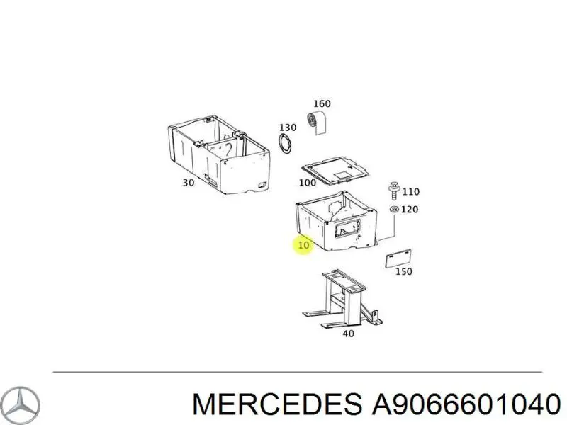 9066601040 Mercedes ящик вещевой переднего сиденья левый