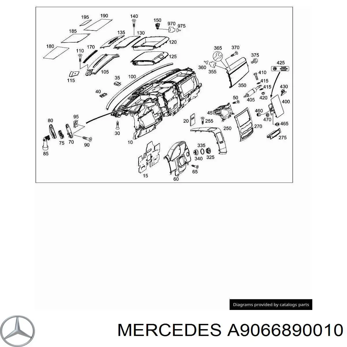 A9066890010 Mercedes moldura (placa sobreposta esquerda do painel de instrumentos)