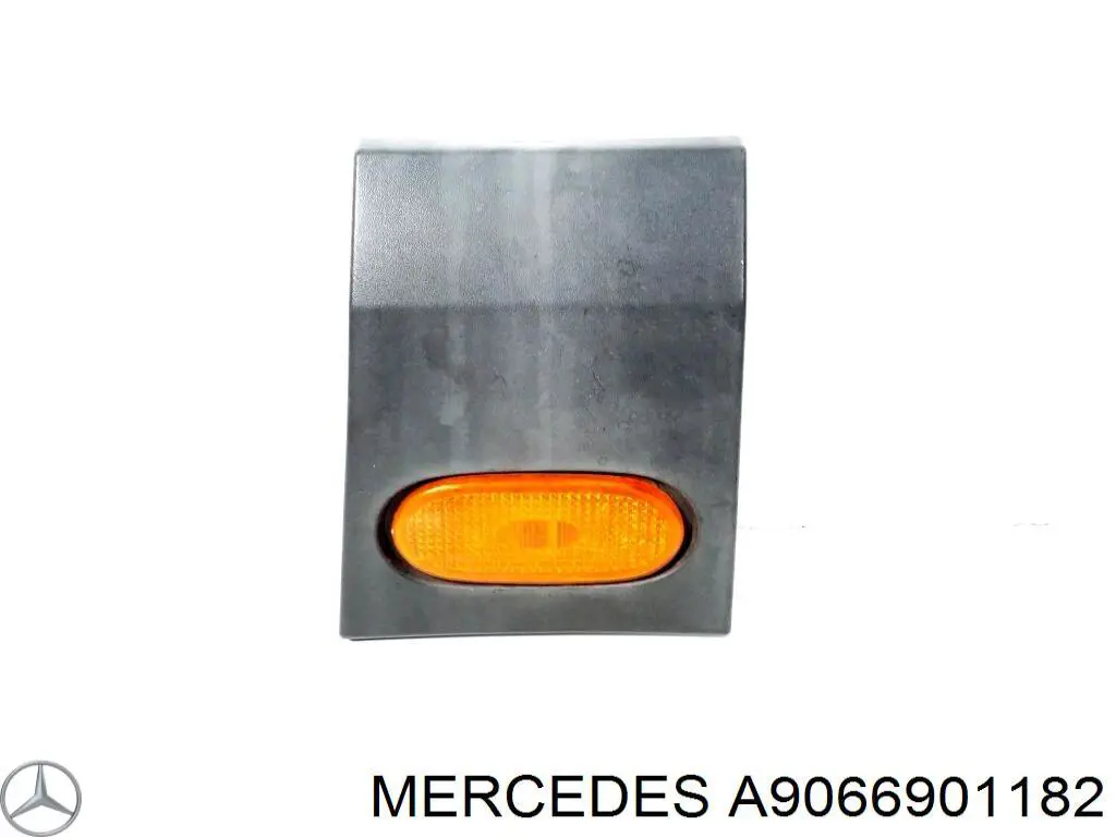 A9066901182 Mercedes placa sobreposta externa dianteira esquerda de suporte de carroçaria