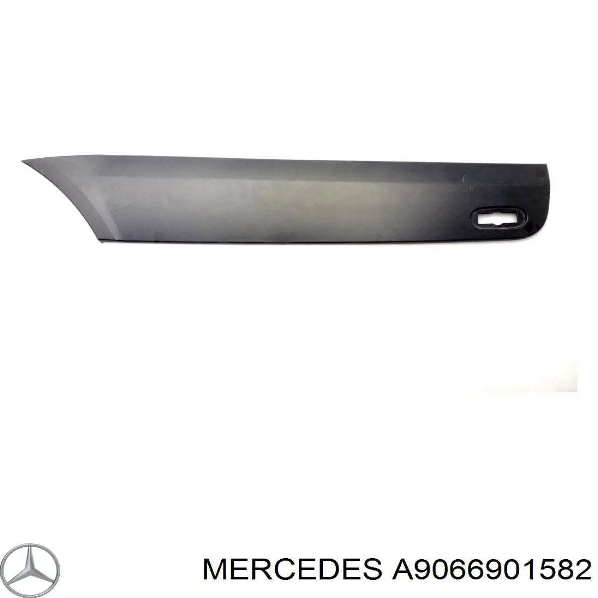A9066901582 Mercedes placa sobreposta do pára-lama traseiro esquerdo