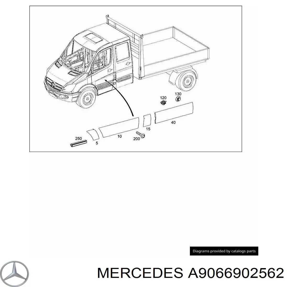 Накладка крыла переднего левого Mercedes A9066902562 цена, от 6.17 USD