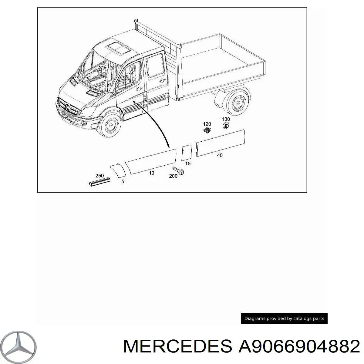A9066904882 Mercedes накладка крыла переднего правого