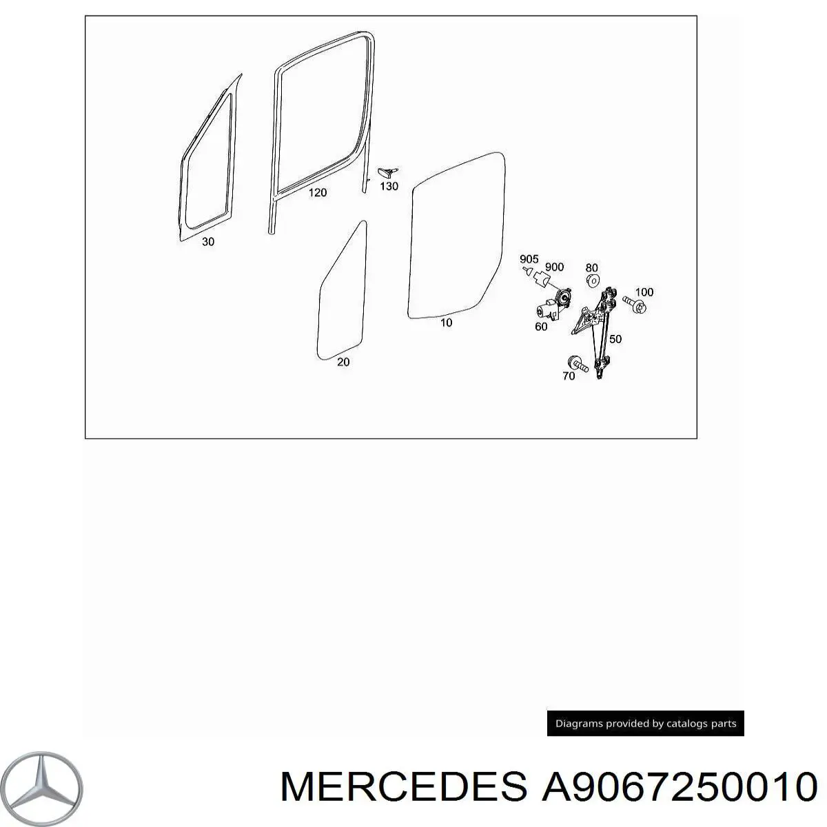 Окно (передней двери) двери Mercedes 9067250010 цена, от 20.47 USD