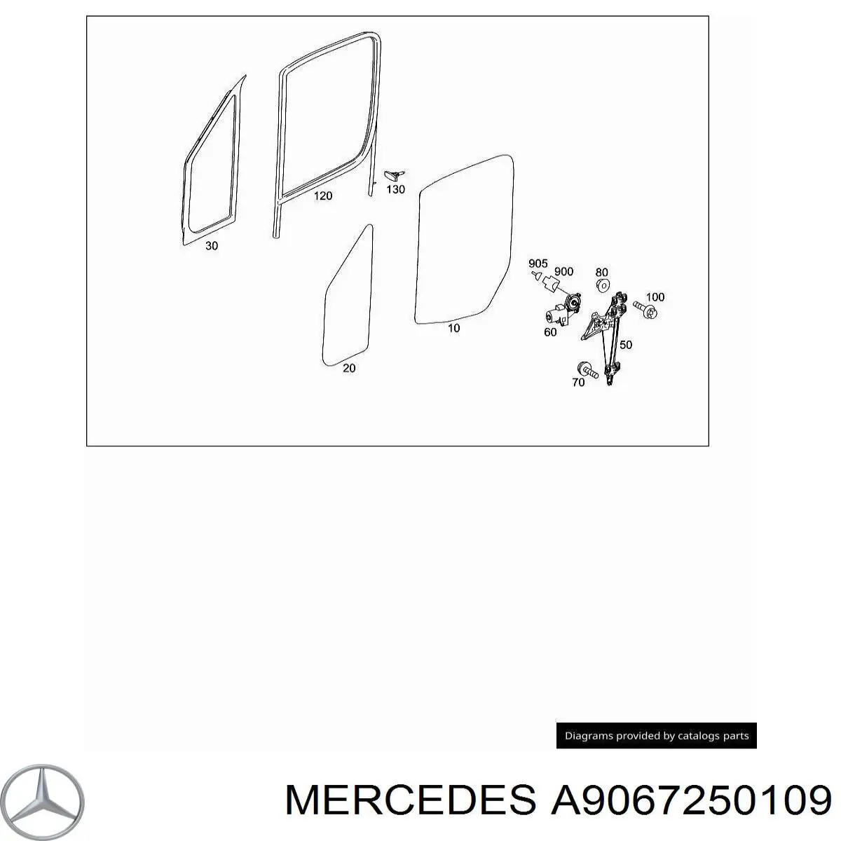 A9067250109 Mercedes стекло-форточка двери передней правой