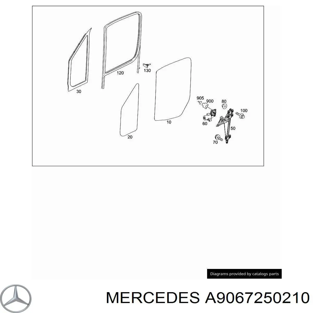Стекло двери передней левой на Mercedes Sprinter (906)