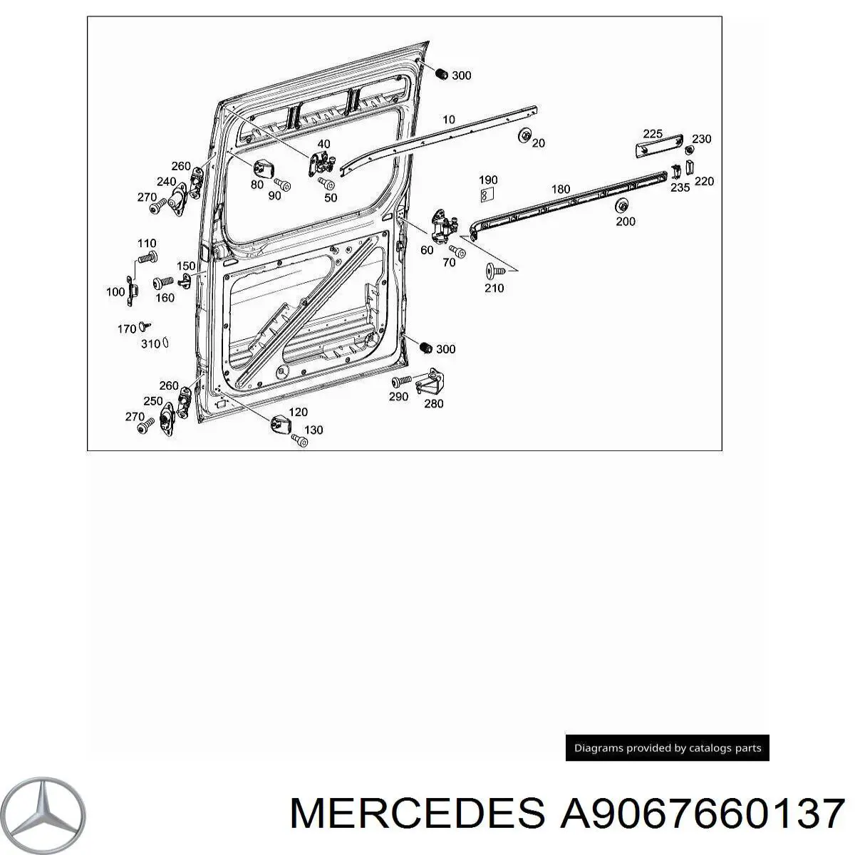 Carril superior direito de guia da porta deslizante para Mercedes Sprinter (906)