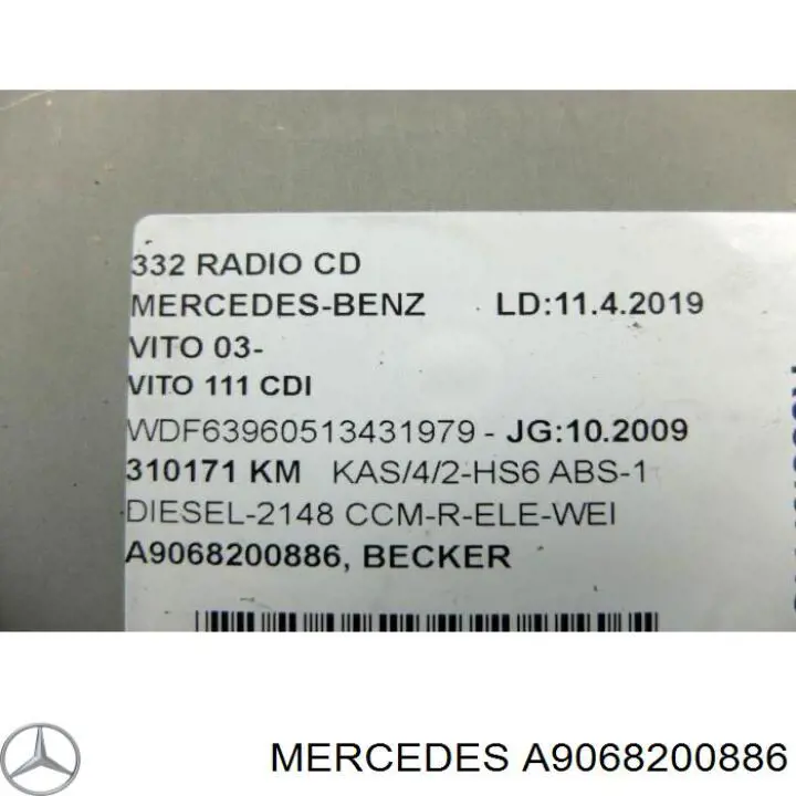 Купить A906900600164 Mercedes Заводская магнитола