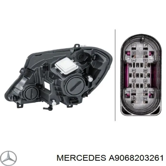 9068203261 Mercedes luz direita