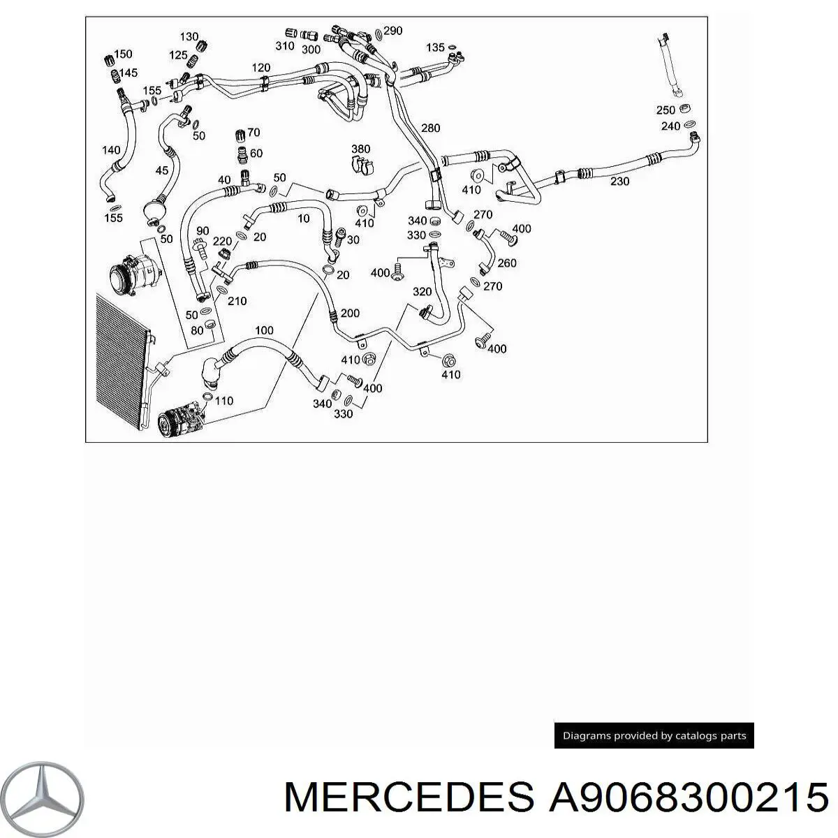 Шланг кондиционера, от испарителя к компрессору Mercedes A9068300215 цена, от 39.79 USD