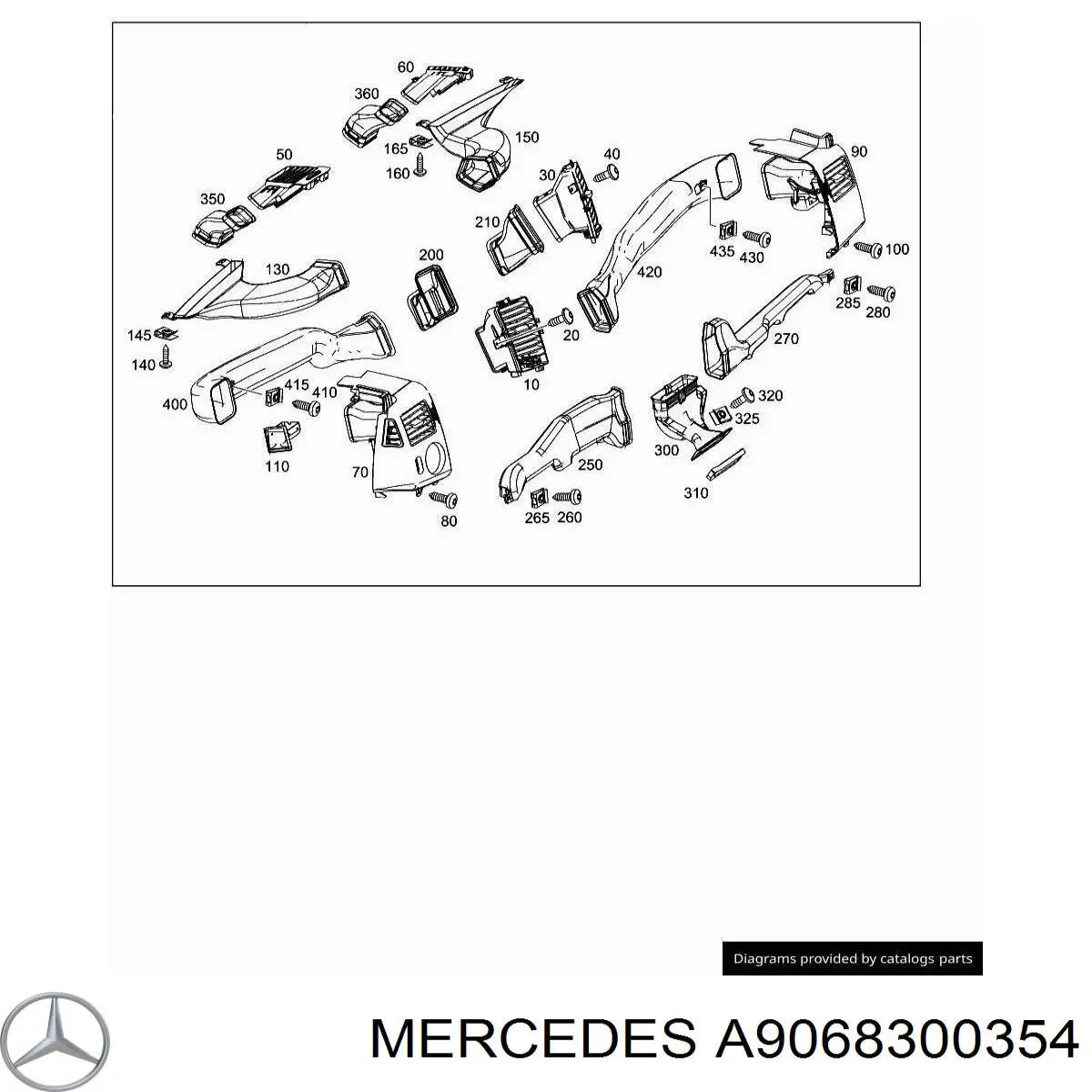 9068300354 Mercedes Решетка воздуховода правая