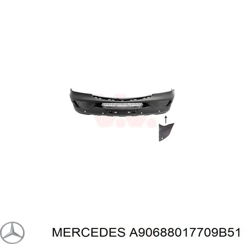 Бампер на авто Mercedes A90688017709B51 цена, от 186.05 USD