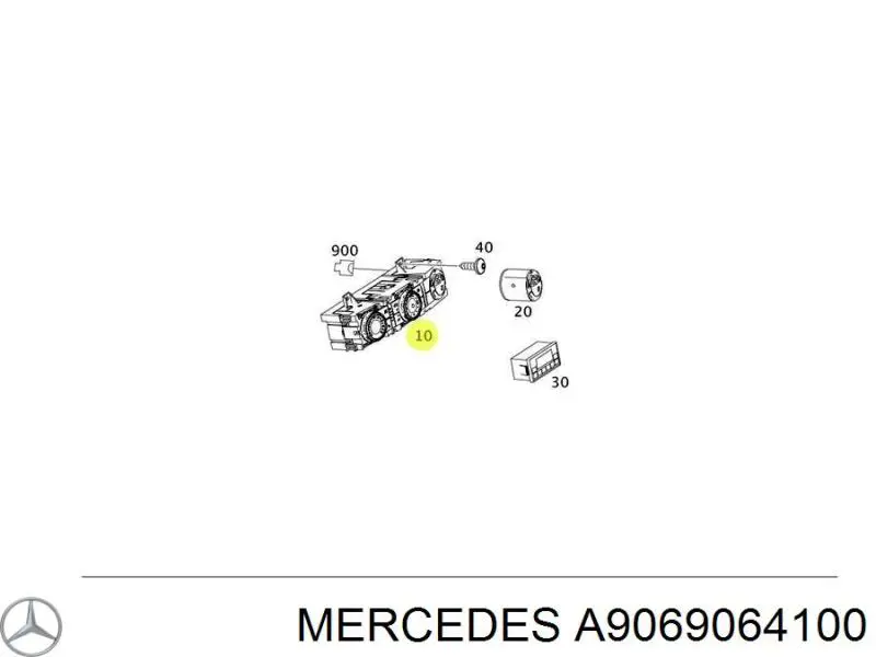 Блок управления кондиционером A9069064100 Mercedes